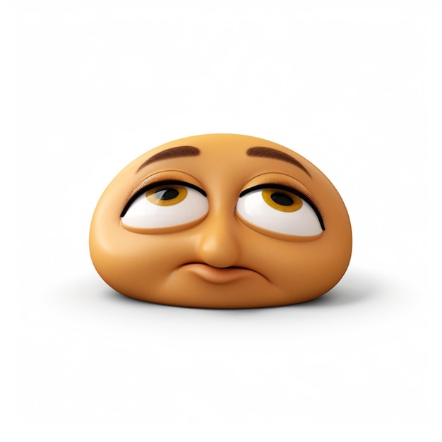 Lying Face emoji on white background high quality 4k hdr