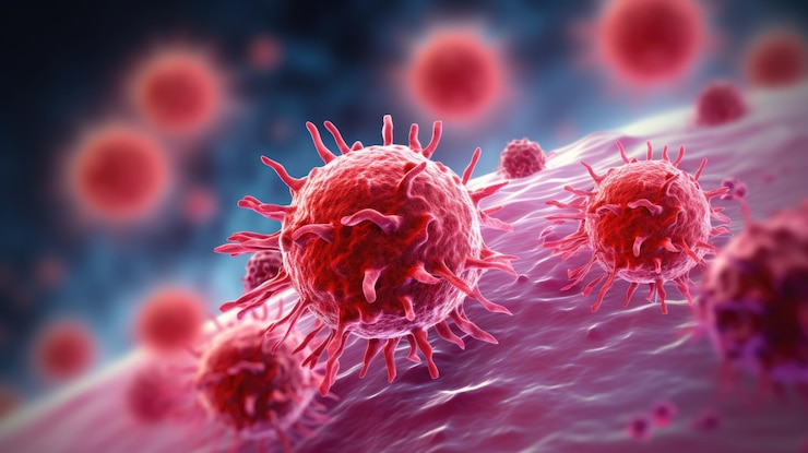 Photo lymphocytes fighting cancer cells 3d medical illustration featuring immune system cells and