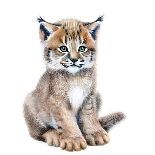 Lynx drawing style isolated on a white background