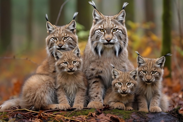 Lynx-familie-dynamiek in actie