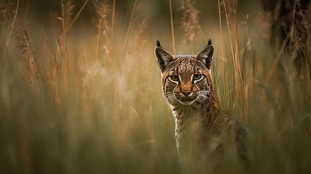 A lynx in the grass