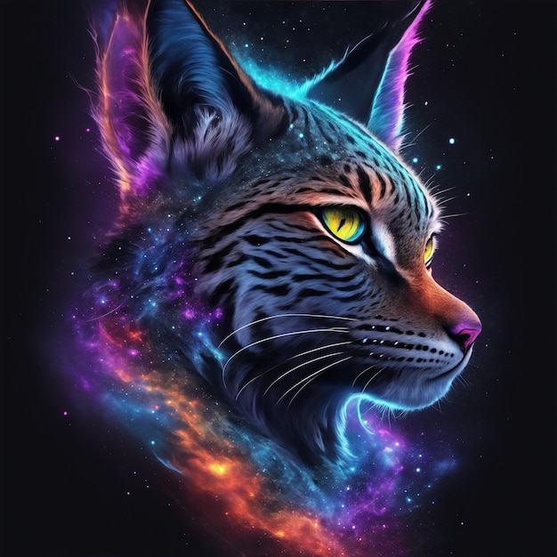 lynx Nebulosa Galaxy TShirt Art