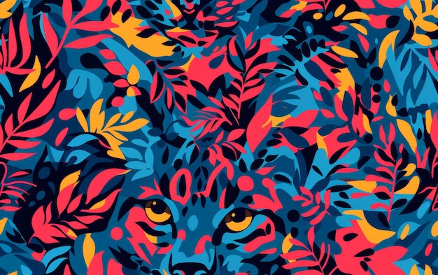 Photo lynx print pattern of bright neon colors nature inspired camouflage