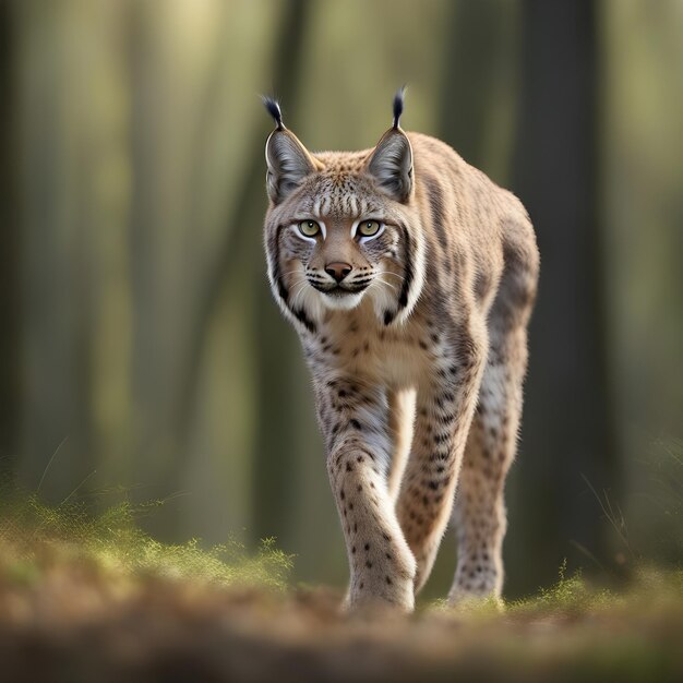 Photo a lynx stalking for its pray in the wild