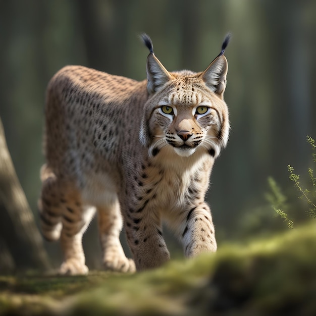 Photo a lynx stalking for its pray in the wild