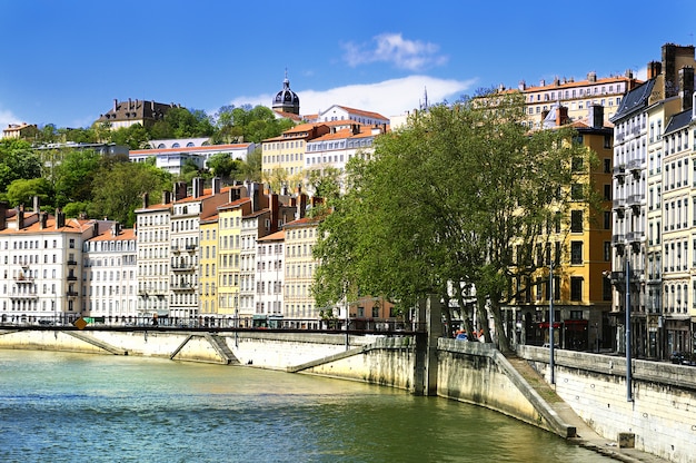 Lyon view river promenade