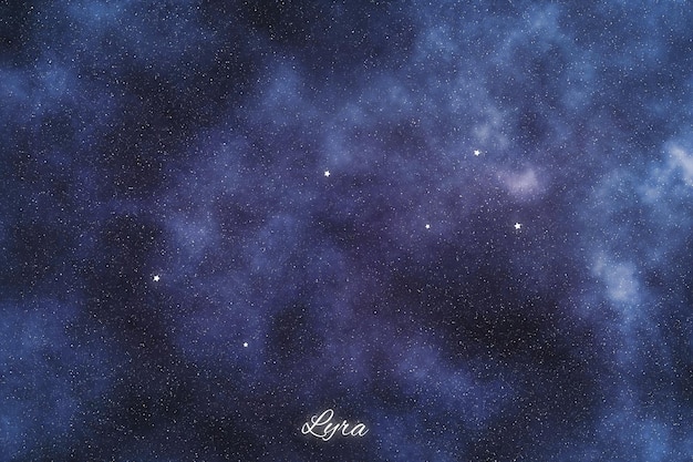 Lyra star constellation 明るい星 Lyre Harp constellation