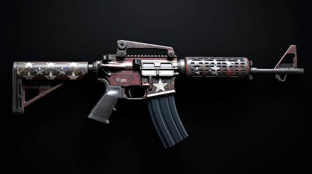 m 16 realistic render octane on an iron background