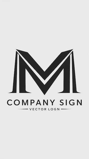 m letter logo company sign vector design