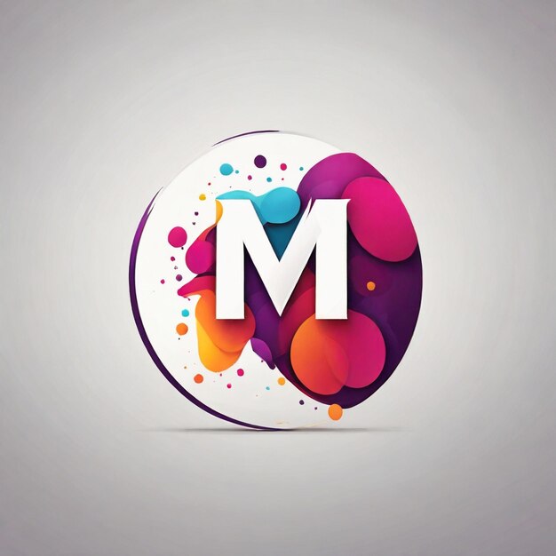 Photo m letter logo design m type logo with dot creative and unique letter m logo design template