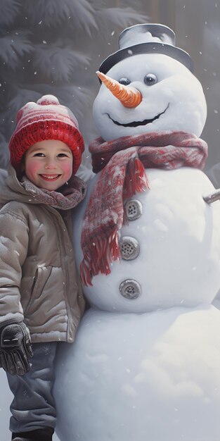 maak een coole sneeuwpop in de winter