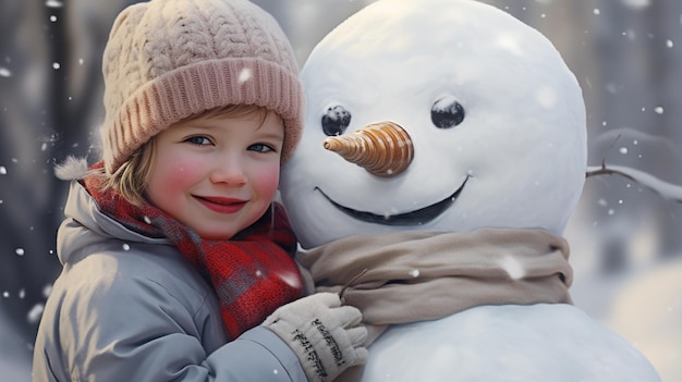 Foto maak een coole sneeuwpop in de winter