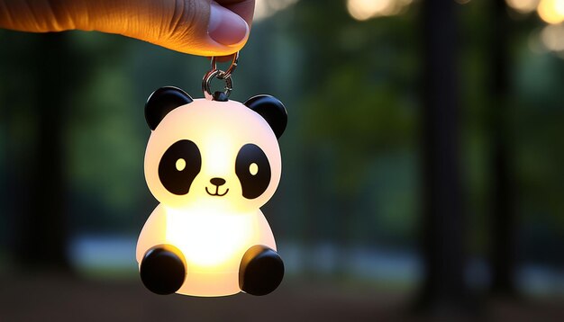 Maak een sleutelhanger met een kleine 3D-panda met LED-oogen die oplichten. Het kan dienen als een stijlvol en functioneel accessoire.