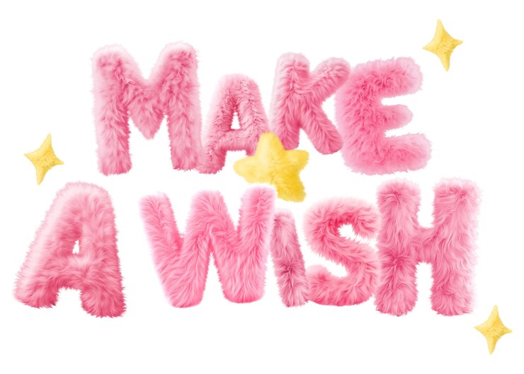 Foto maak een wenswoord sticker png element bewerkbaar pluizige roze lettertype ontwerp