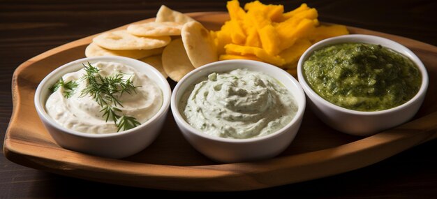 Foto maak hartige dips door yoghurt te mengen met kruiden, knoflook en specerijen dit kan een gezonder alternatief zijn voor traditionele dips en werkt goed met groenten of pita chips 1