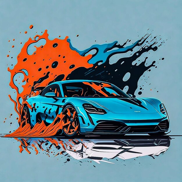 Foto maak het spannend met deze op maat gemaakte porsche gtr aquarelauto