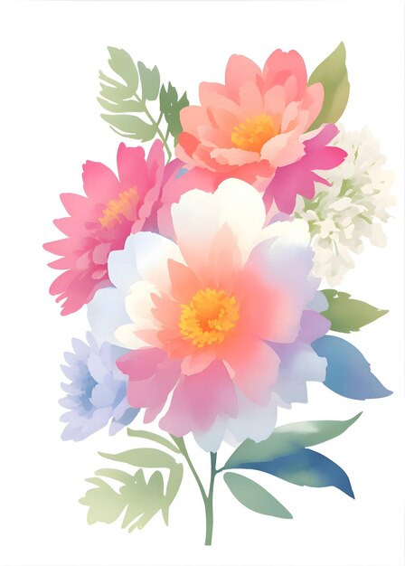 maak stickers van bloem pastel schaduw vector kunst aquarel schaduw print digitaal papier illustrat
