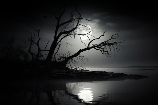 Foto maanlicht herinneringen grijze reflectie