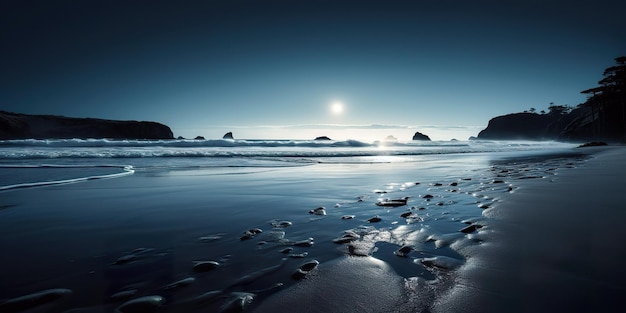 Maanverlicht strand