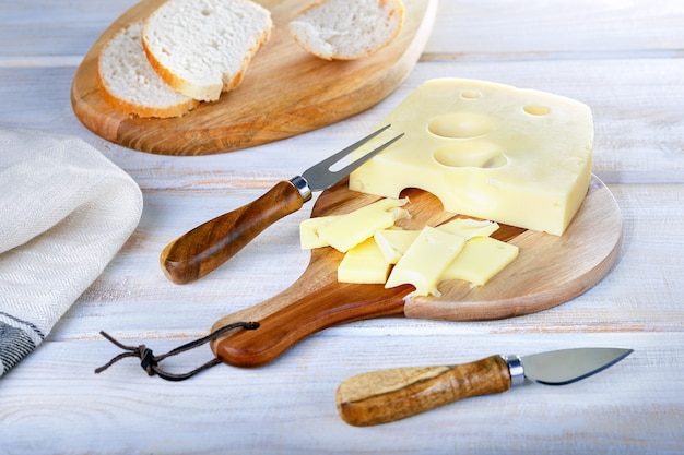 Maasdam cheese, french bread