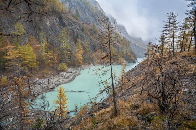 Maashey-meer in de herfst Altai-gebergten Zuid-Siberië Rusland