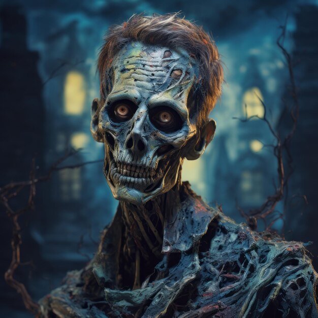 Macabre Zombie Portrait Of Z From Frozen In Van Gogh Style