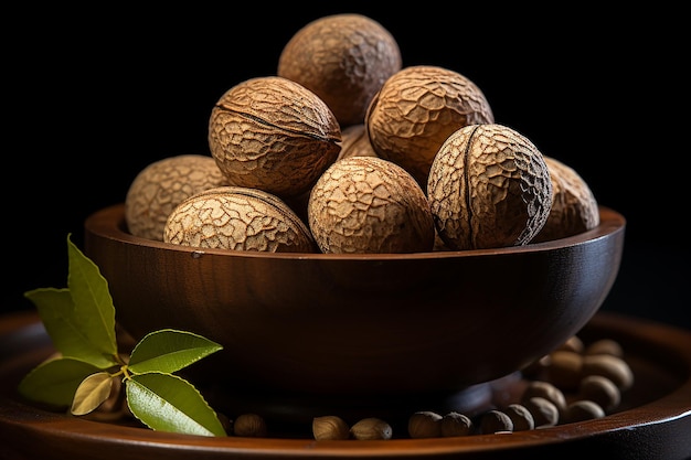 Photo macadamia in artificial light commercial photography