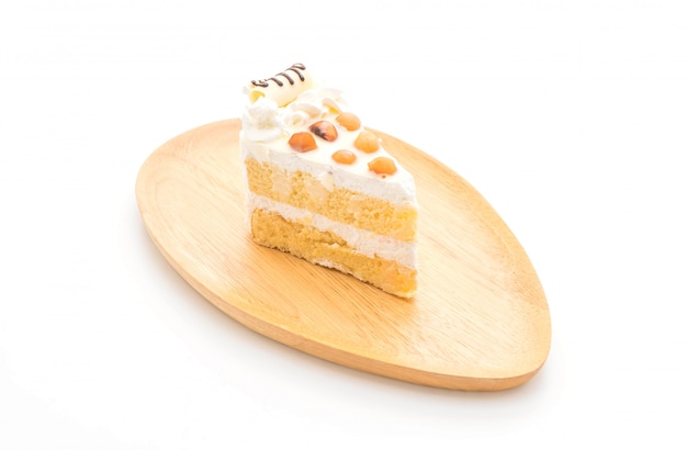 macadamia cake on white background