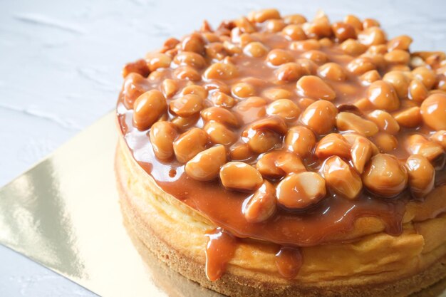 Macadamia Cheesecake with caramel sauce