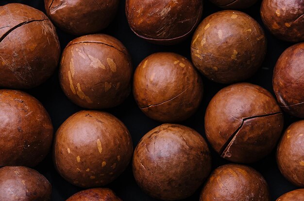 Photo macadamia nuts close up macadamia nuts background