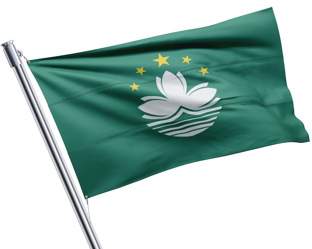 macao flag waving on pole