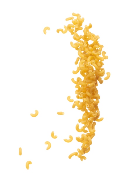 Macaroni flying explosion yellow macaronis pasta float explode abstract cloud fly