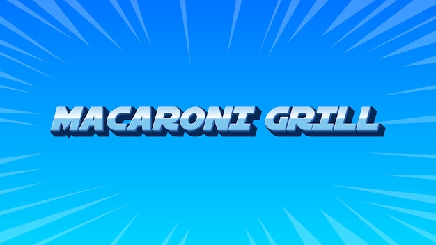 Foto macaroni grill 3d blauwe tekst