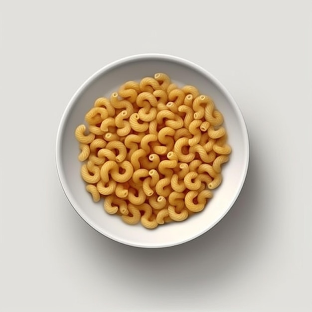 Macaroni voedsel witte achtergrond AI gegenereerd