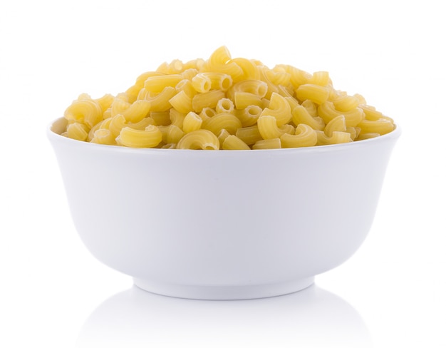 Macaroni in white bowl