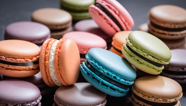 Foto macarons close-up voedselfotografie