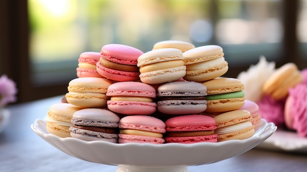 Macarons Delicate Colorful French Perfect for Dessert Lovers