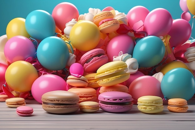 Macarons en ballonnen