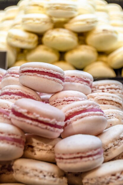 Photo macarons in a french pastry shop