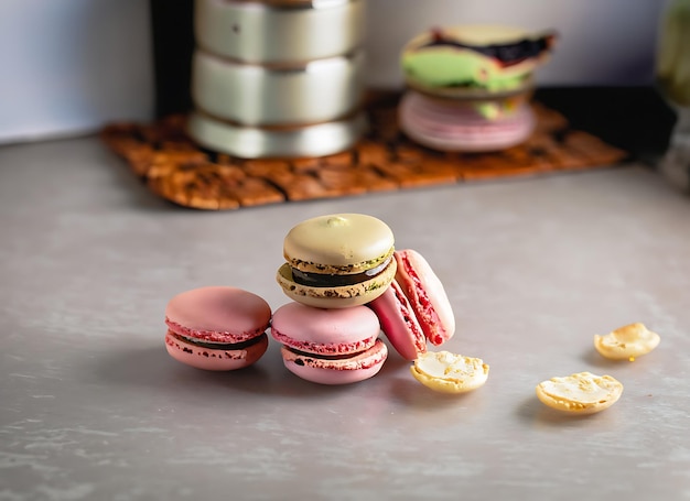 macarons in The kitchen table Food