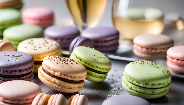 Foto macarons met champagne