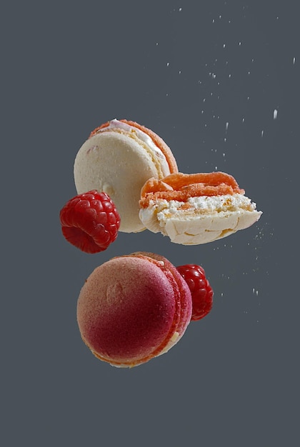 macarons met frambozen levitatie