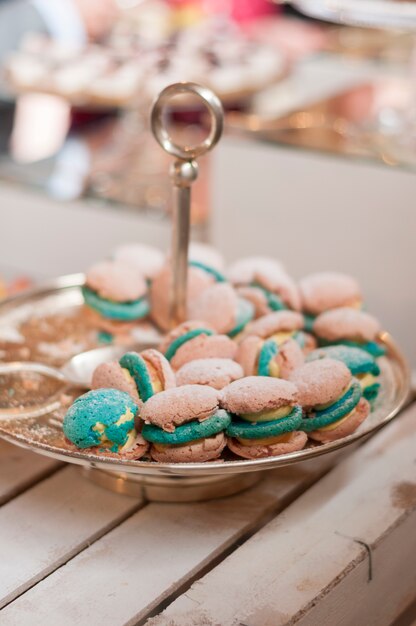 Vassoio metallico macarons