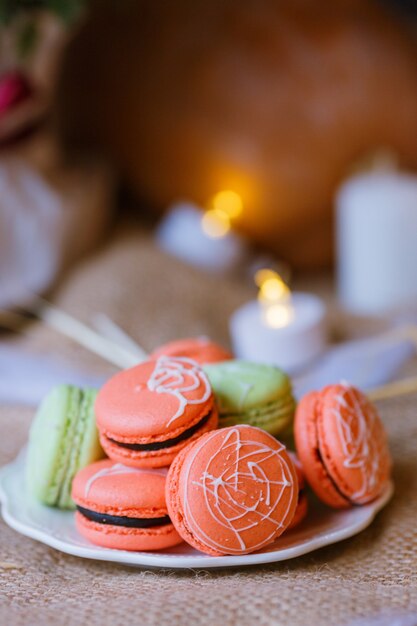 macarons voor halloween vakantiefeest enge koekjes