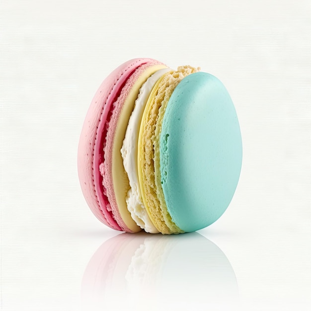 Macaroon sweets white background vector illustration Made by AIArtificial intelligence