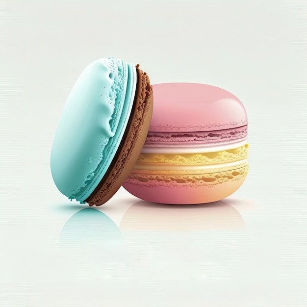 Macaroon sweets white background vector illustration Made by AIArtificial intelligence