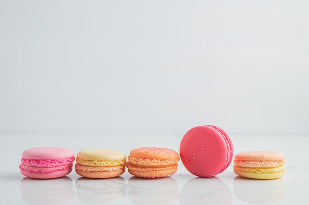 Macaroon on white table