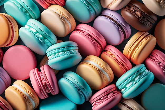 Macaroons background natural texture pattern Generative AI