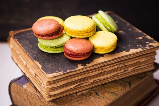 Macaroons on book