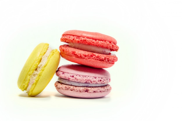 Macaroons and coffee. breakfast. selective focus. food.